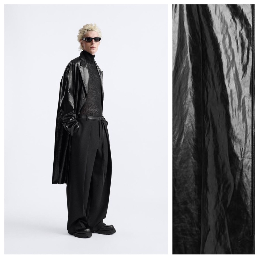 NWOT. Zara Man Limited Edition Shiny Oversized Coat. Size S. - Picture 4 of 15